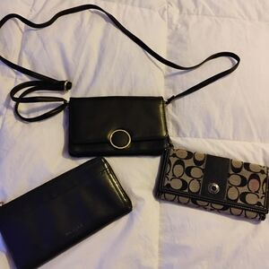 Black and Patterned Coach Wallets and Crossbody Bag